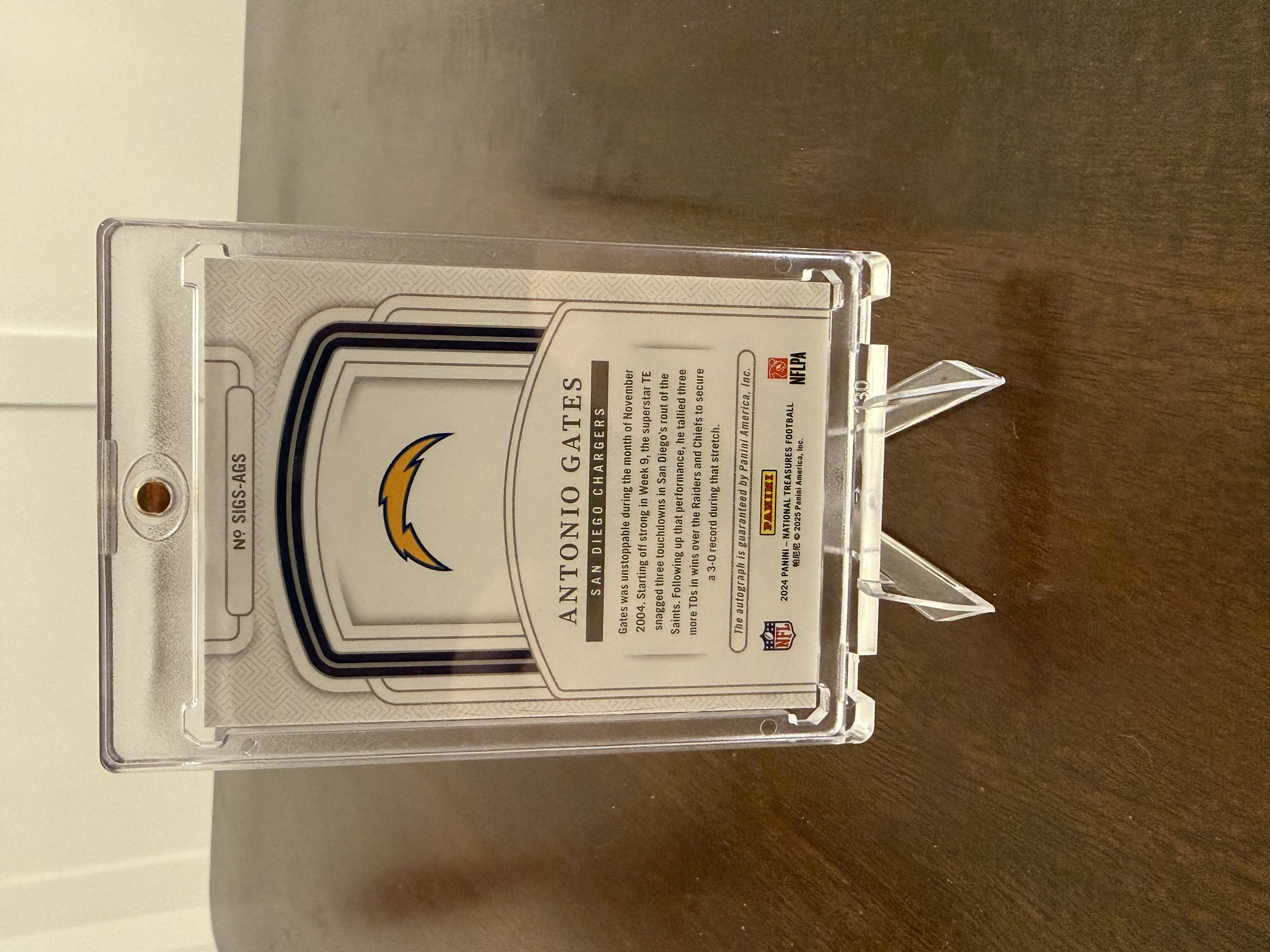Back of card