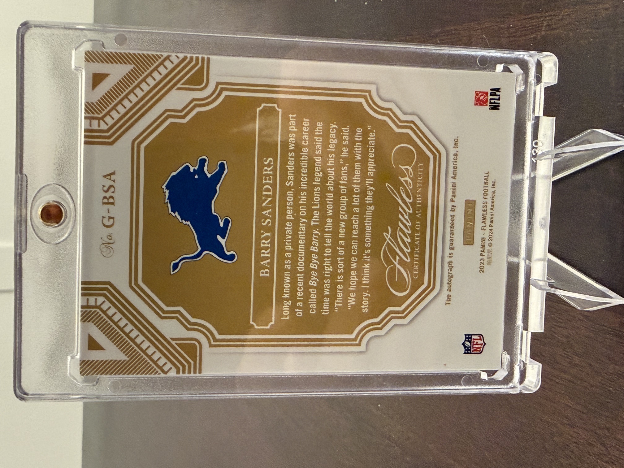 Back of card