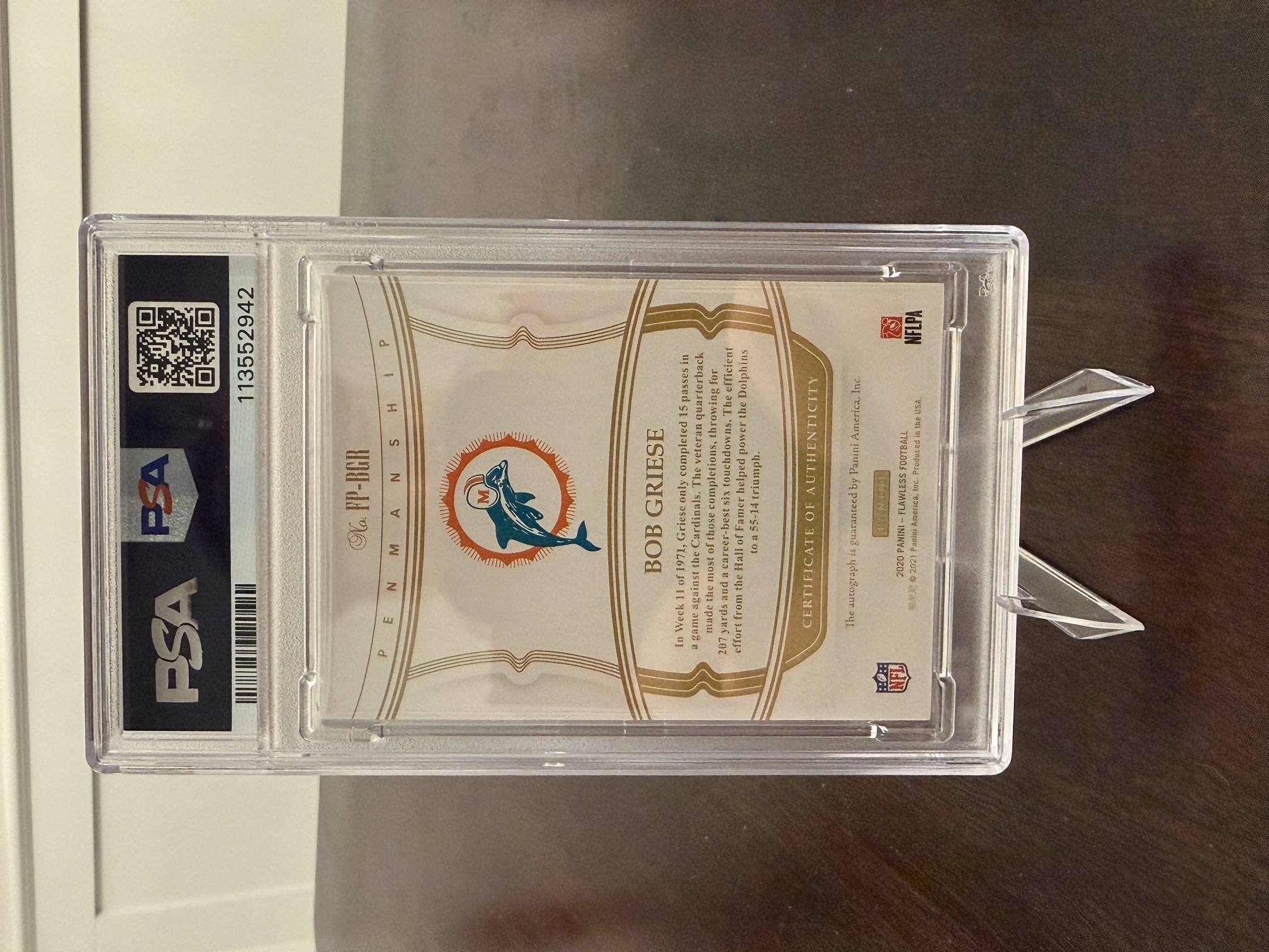 Back of card