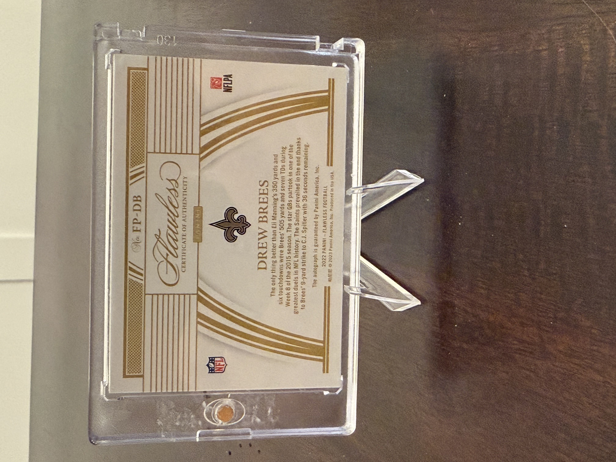 Back of card