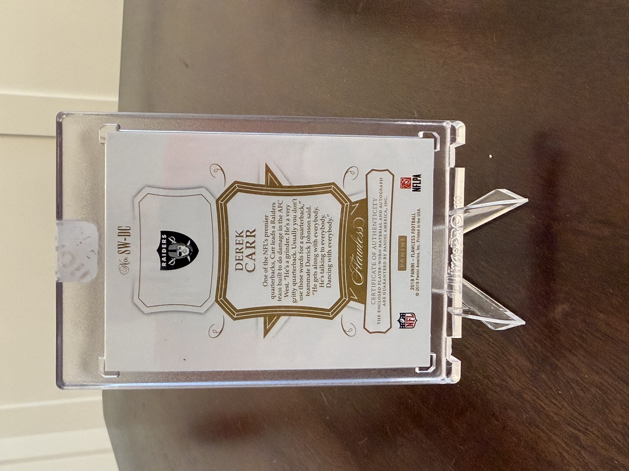 Back of card