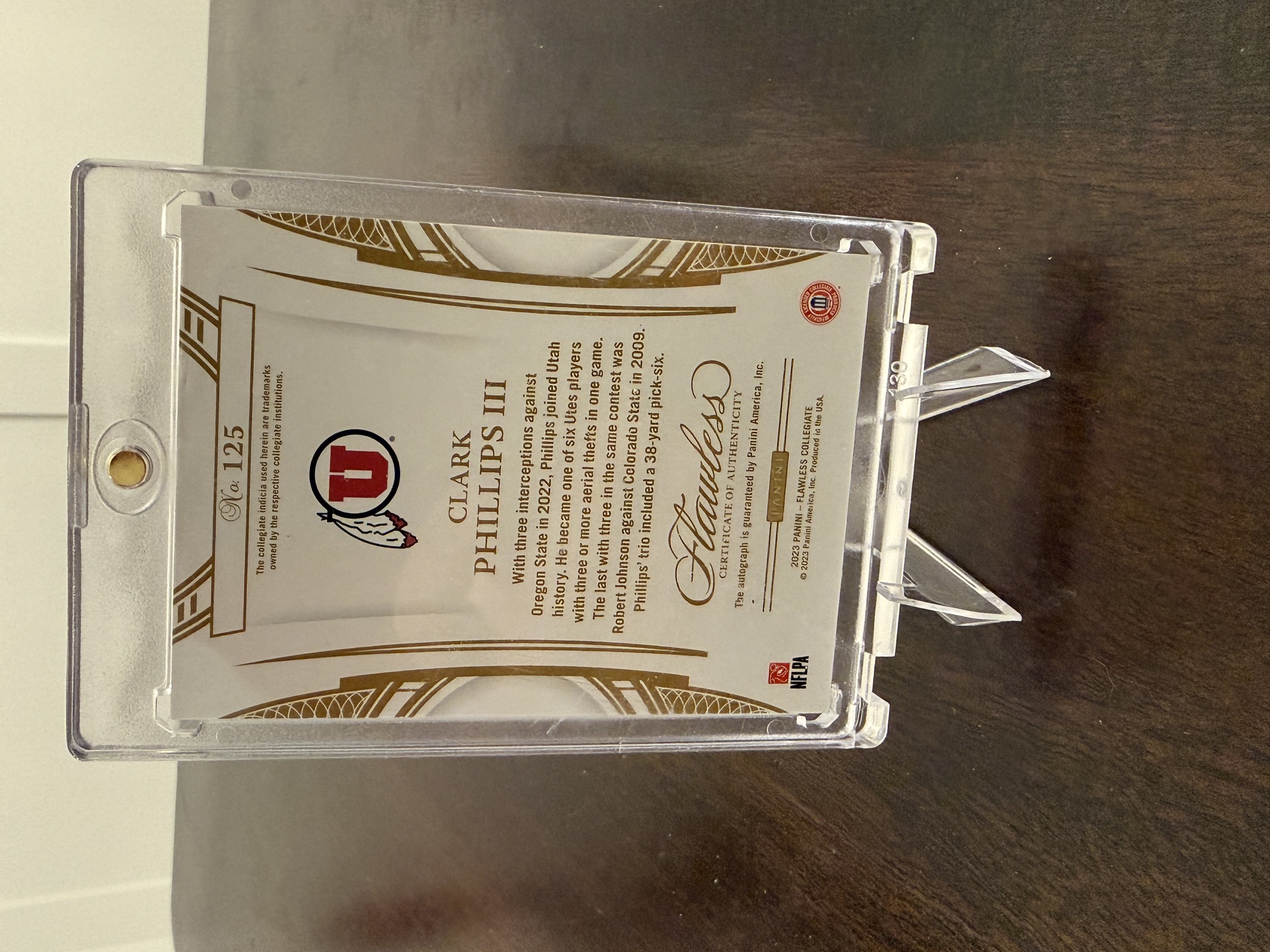 Back of card