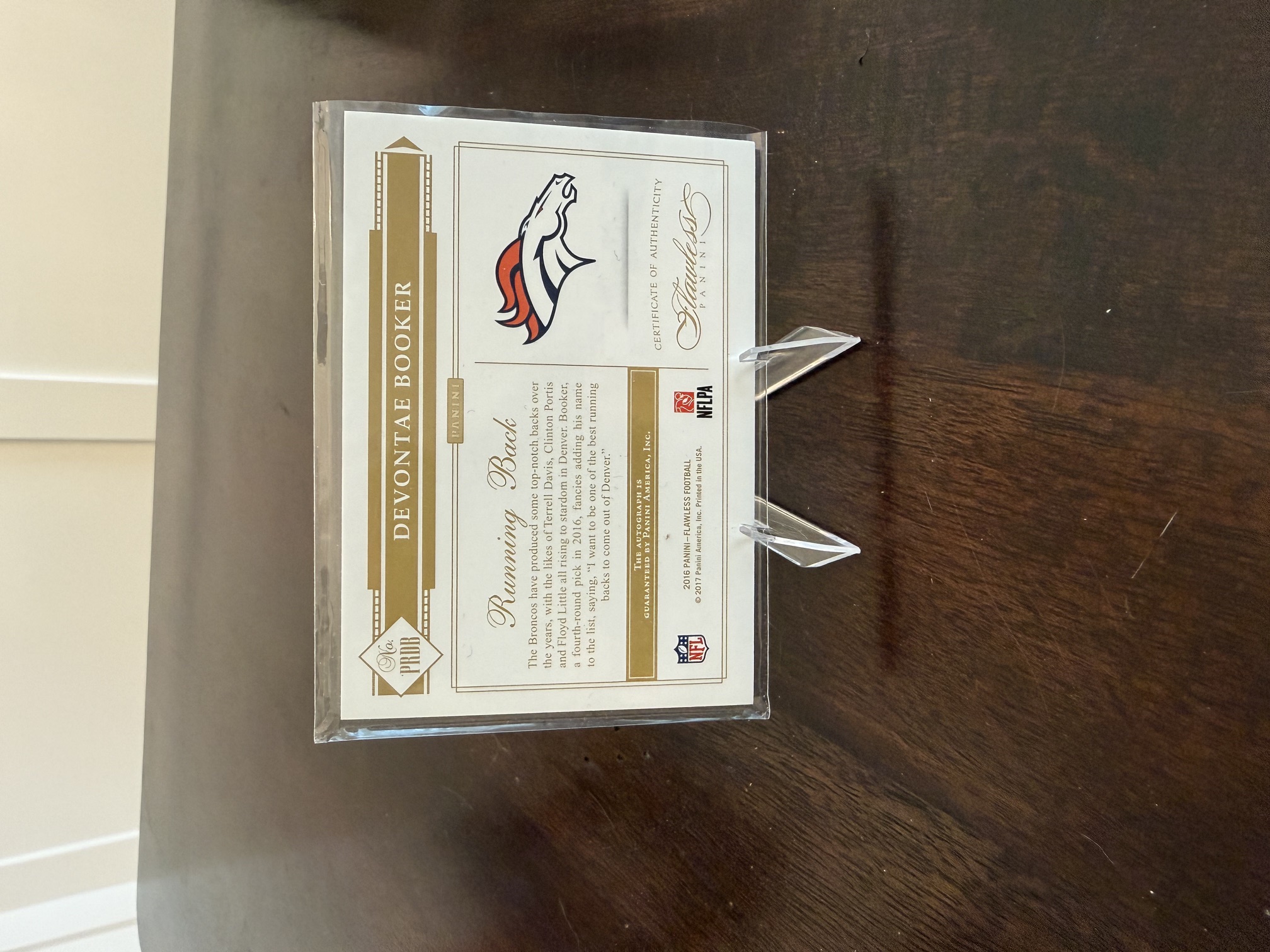 Back of card