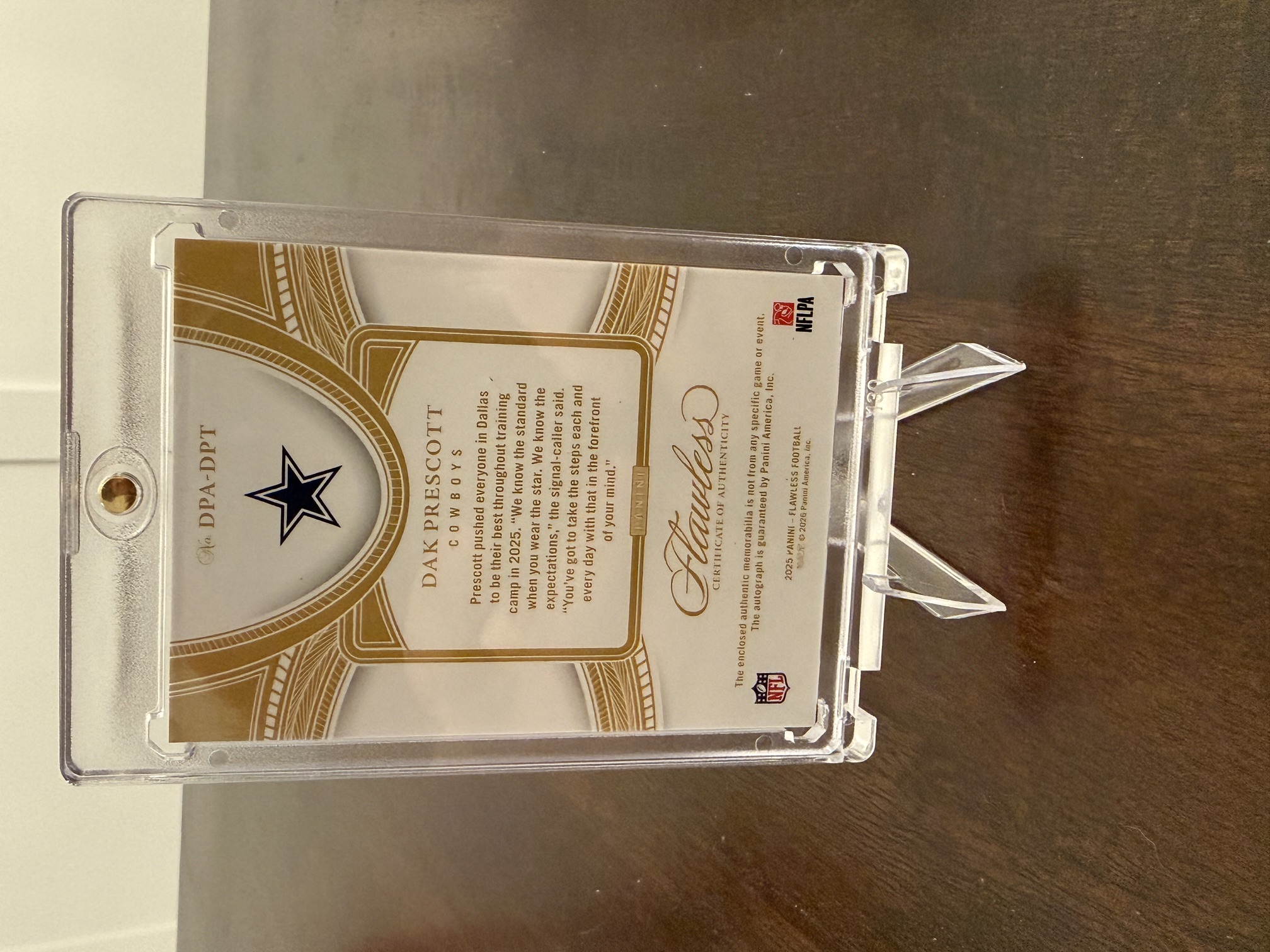 Back of card