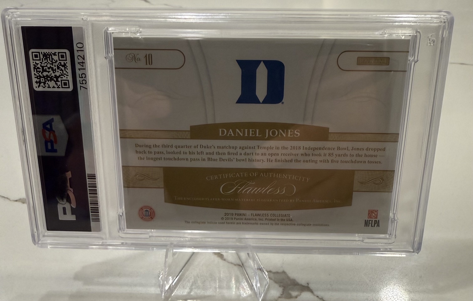Back of card