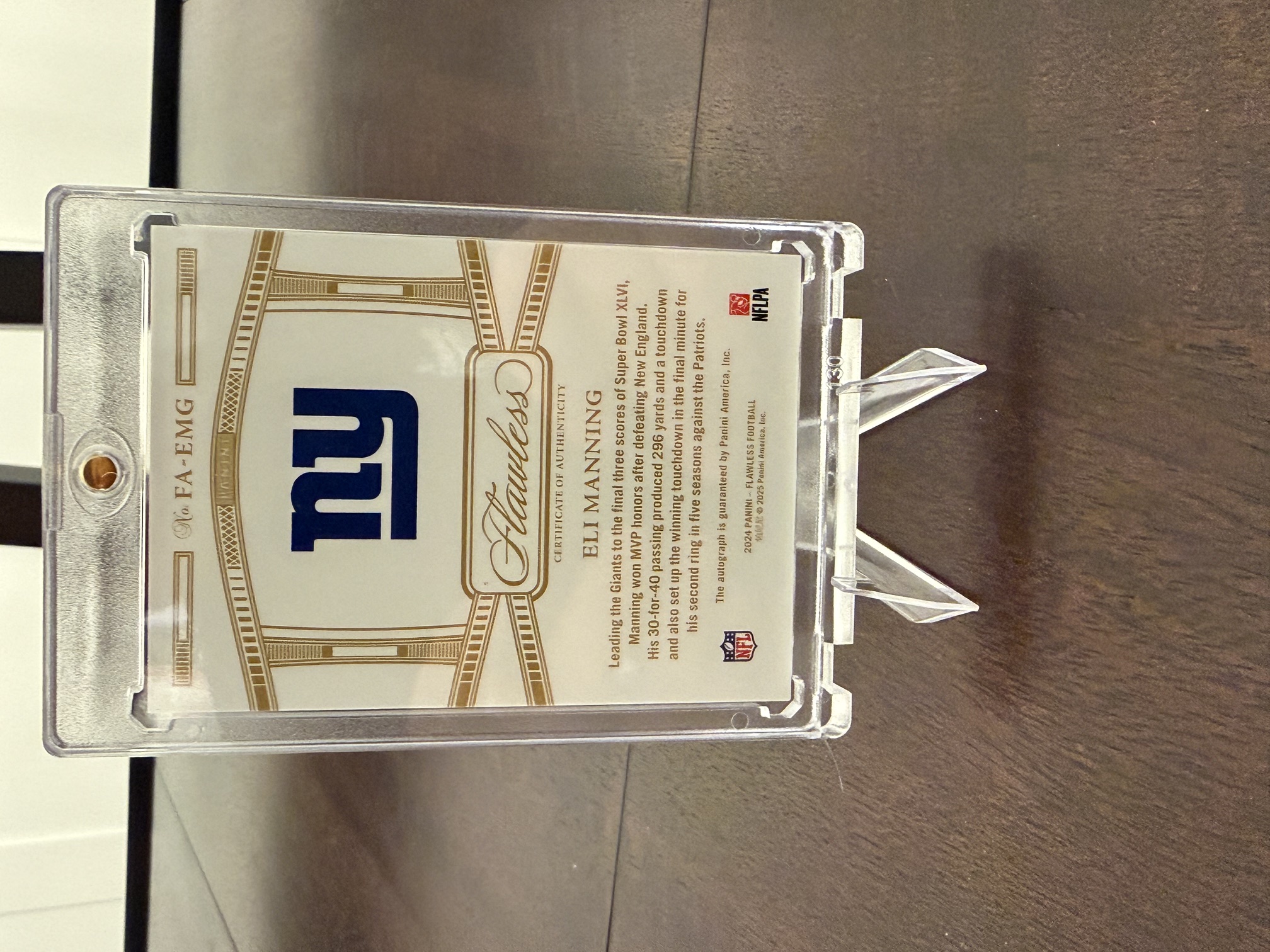 Back of card