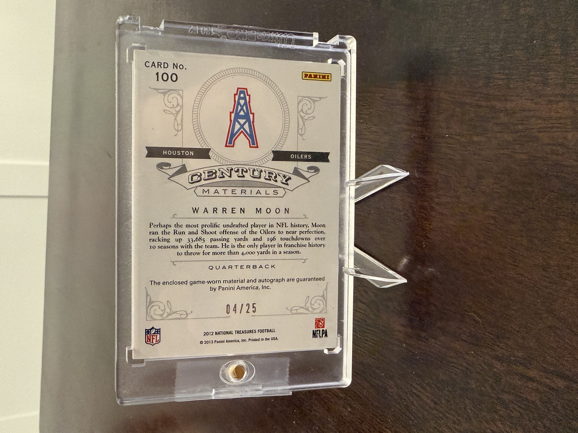 Back of card