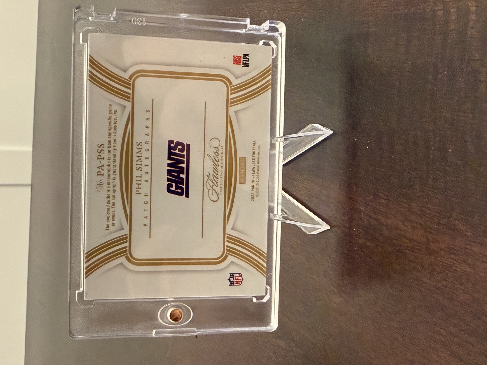Back of card